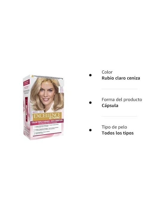 L'Orï¿½ï¿½al Paris EXCELLENCE Crema tinta 91 biondo chiaro cenere chiaro