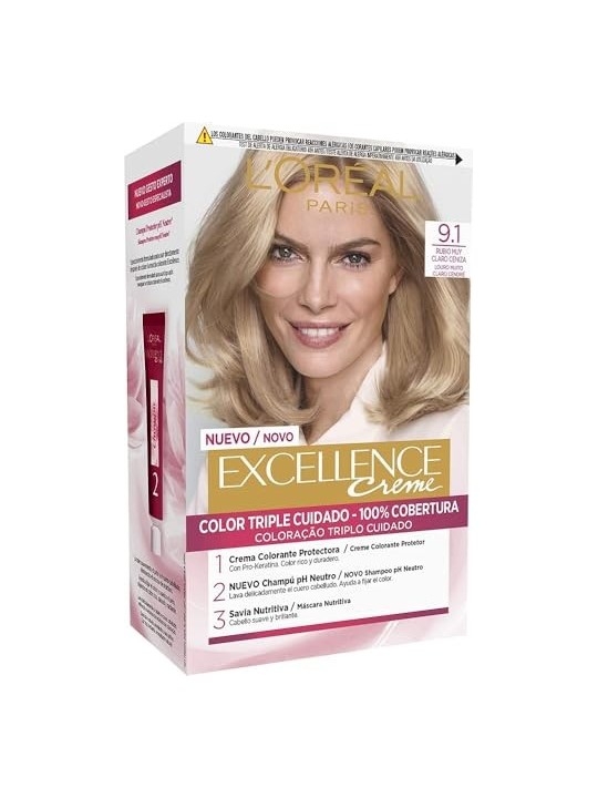 L'Orï¿½ï¿½al Paris EXCELLENCE Crema tinta 91 biondo chiaro cenere chiaro