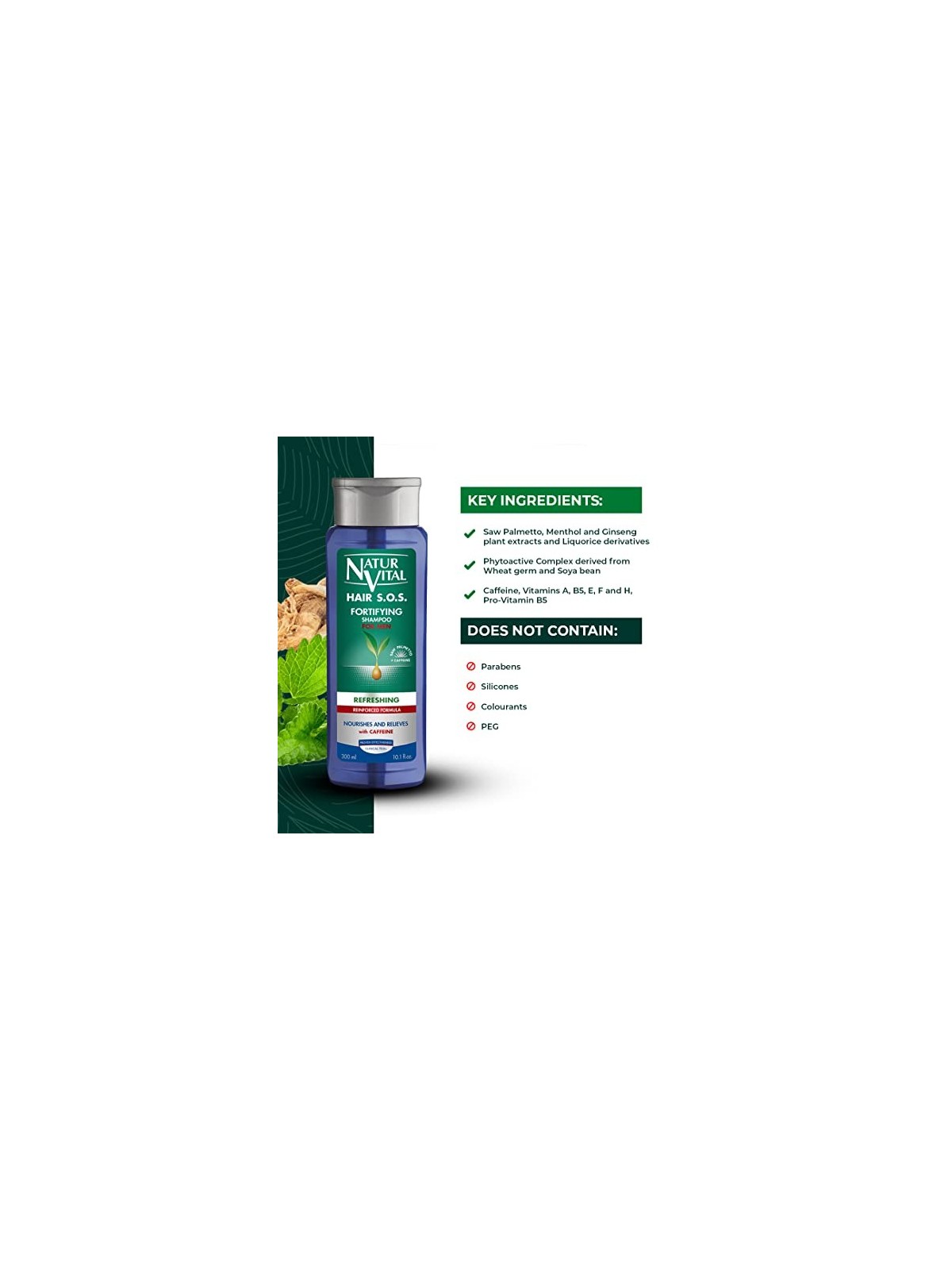 Shampoo Anticaduta Rinfrescante Natur Vital 300ml Unisex