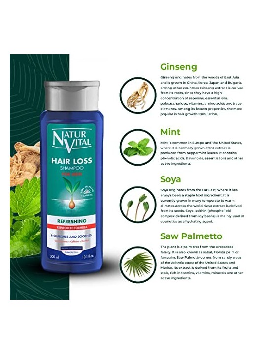Shampoo Anticaduta Rinfrescante Natur Vital 300ml Unisex