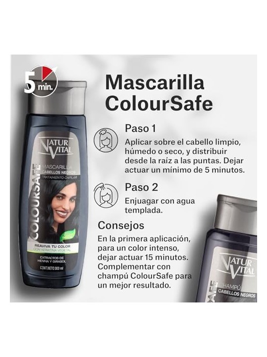 Maschera ColorSafe Natur Vital nero 300ml unisex