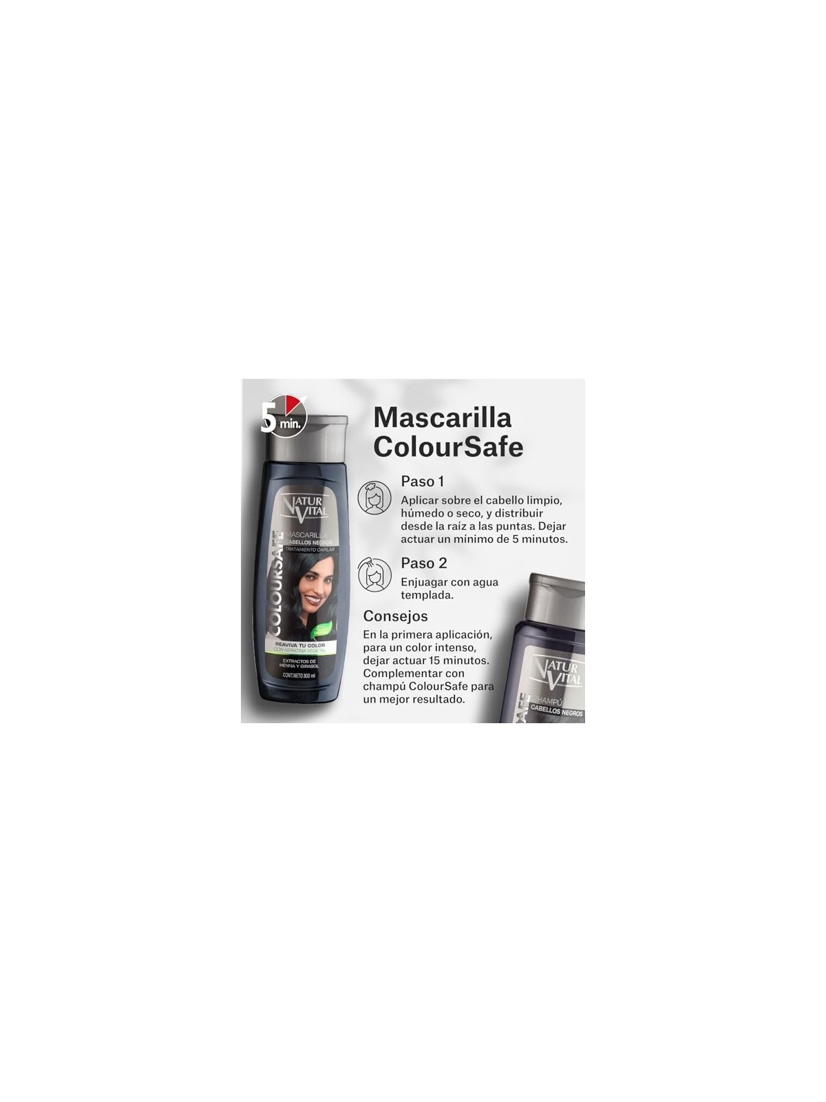 Maschera ColorSafe Natur Vital nero 300ml unisex