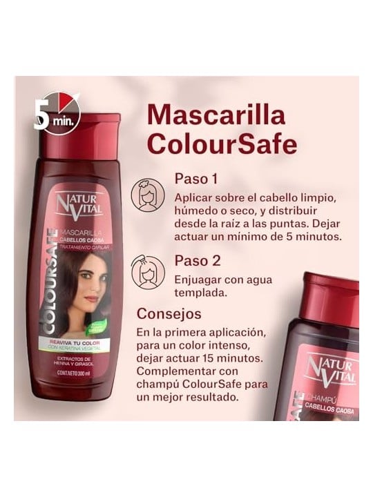 Natur Vital MASCARILLA COLOURSAFE mogano 300ml unisex