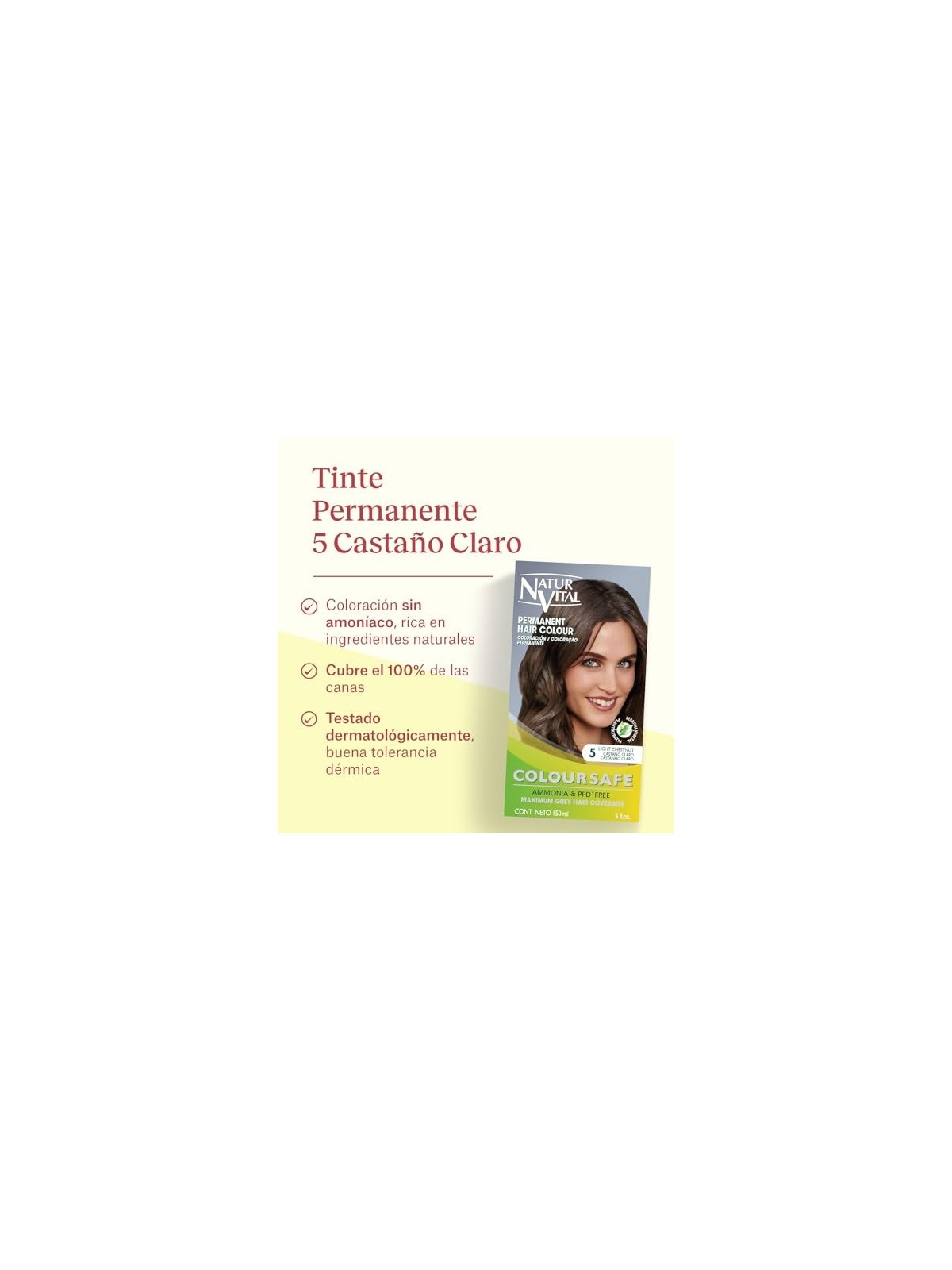 Natur Vital COLOURSAFE tinta permanente 5castano chiaro unisex
