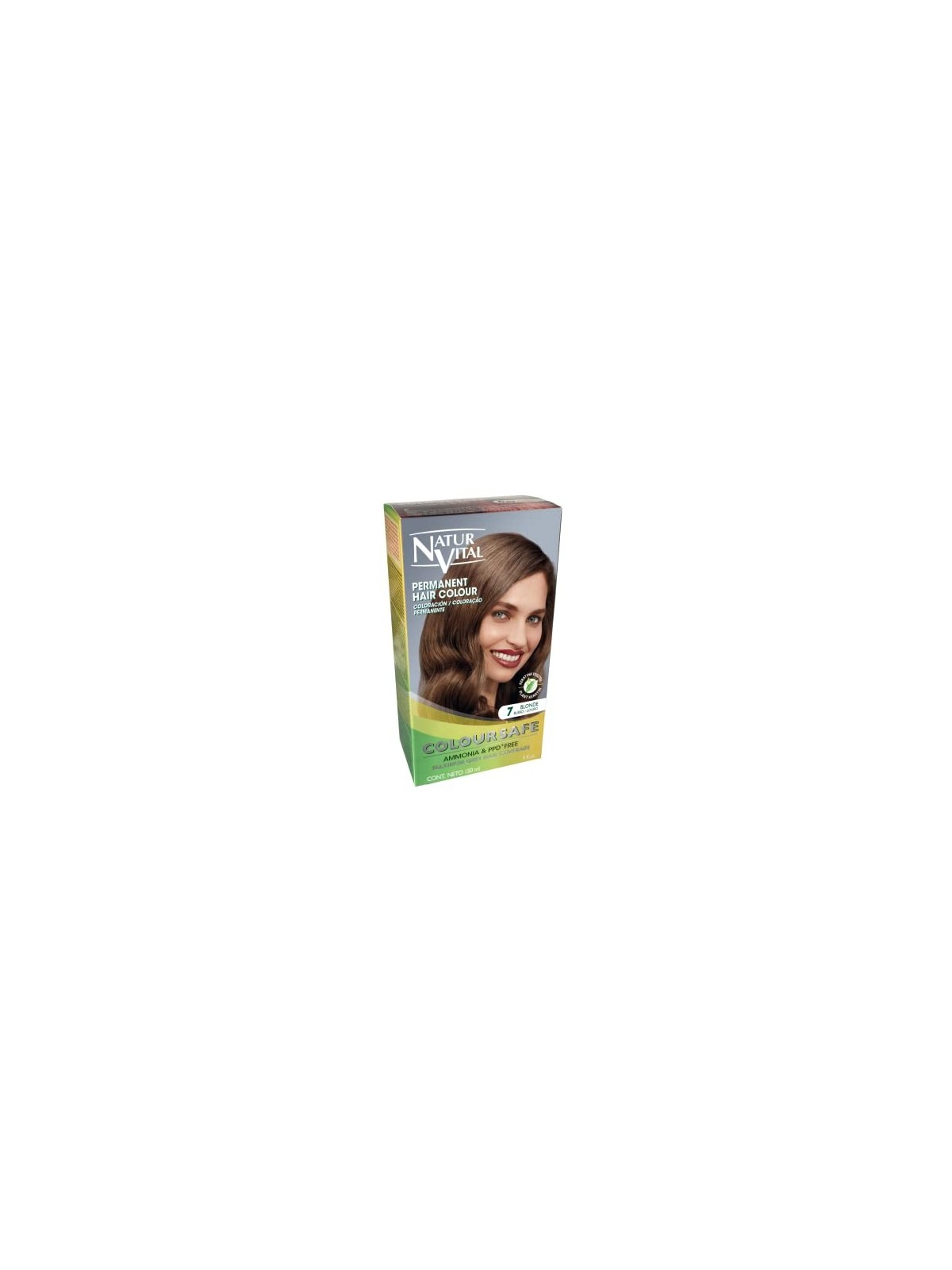 Natur Vital COLOURSAFE Tintura Permanente per Capelli 7Biondo Unisex