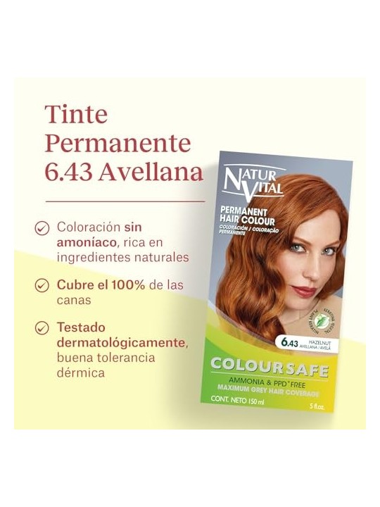 Natur Vital COLOURSAFE tinta permanente 643nocciola unisex