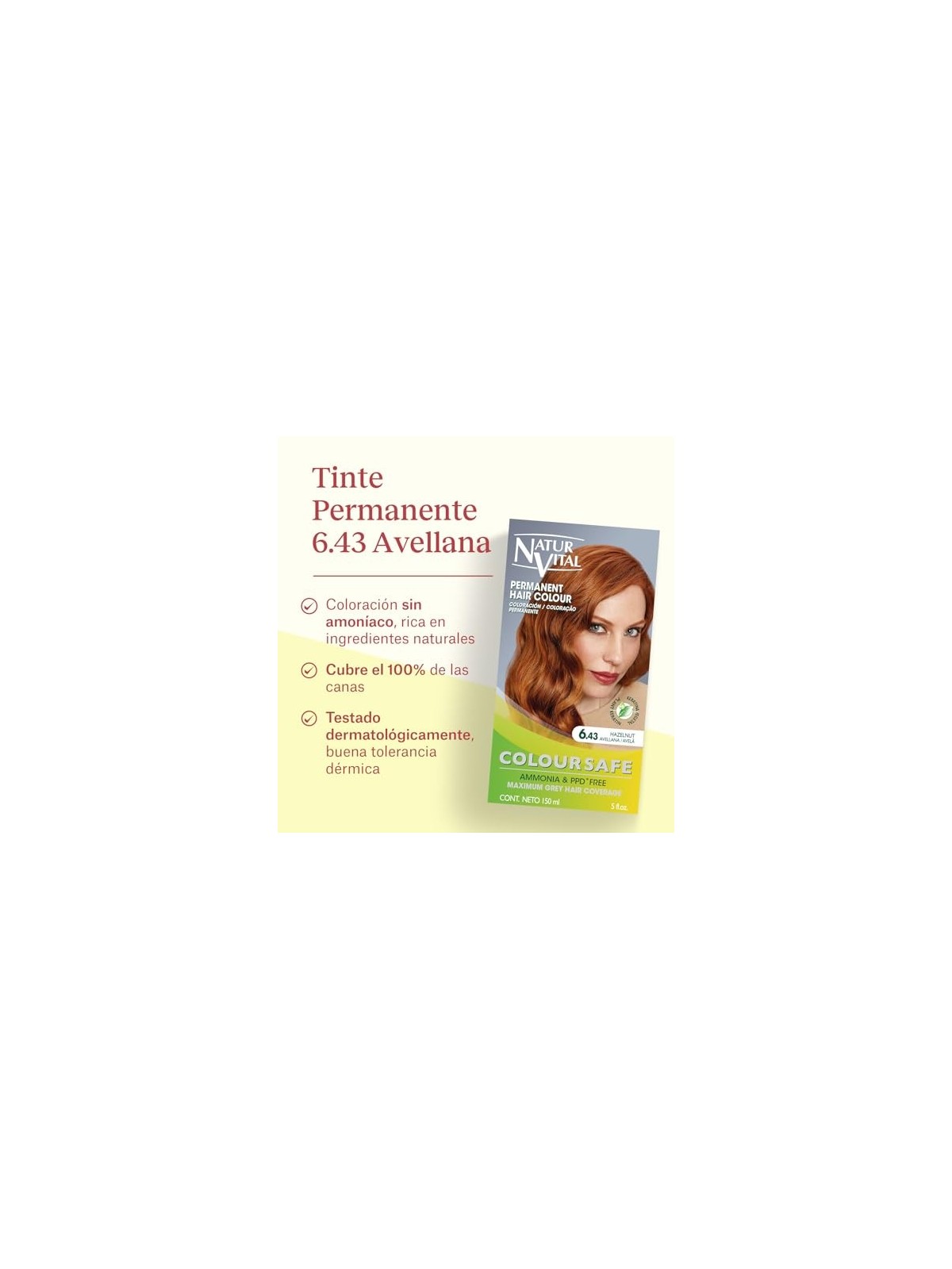 Natur Vital COLOURSAFE tinta permanente 643nocciola unisex
