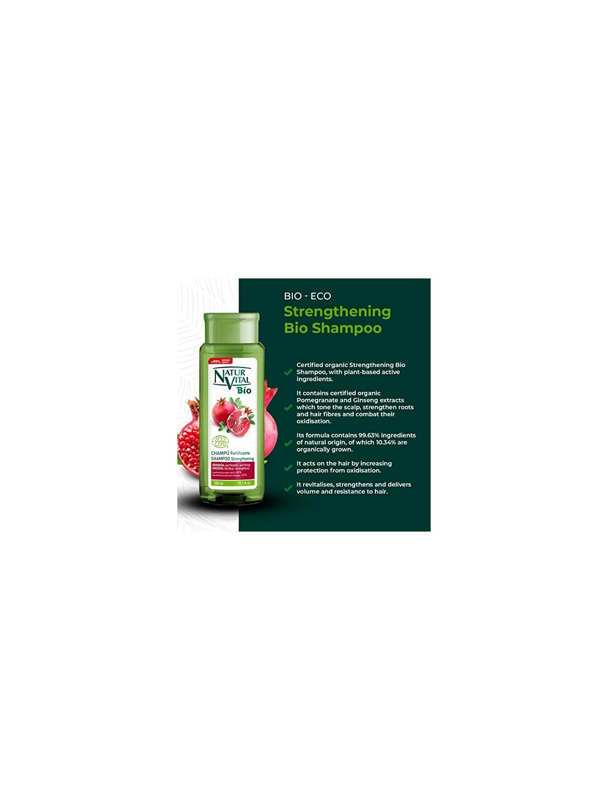 Shampoo fortificante Natur Vital BIO ECOCERT 300ml