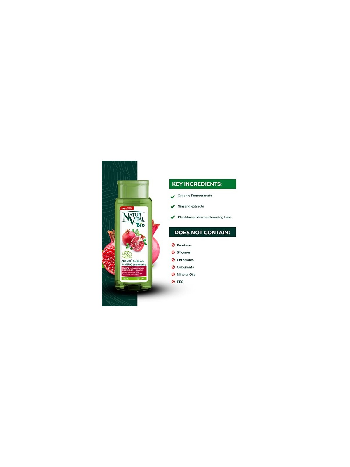 Shampoo fortificante Natur Vital BIO ECOCERT 300ml