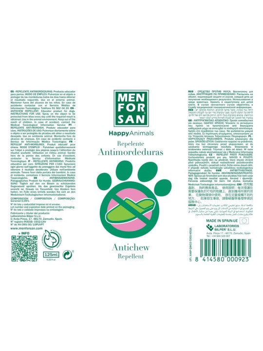 Men For San ANTIMORDEDURAS dissuasore spray per animali domestici 125ml unisex