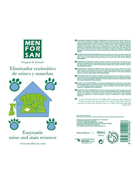 Eliminatore enzimatico di urina e macchie Men For San 500ml