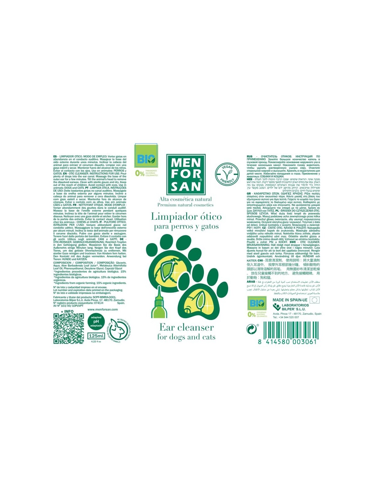 Men For San DETERGENTE OTICO per cani e gatti 125ml unisex