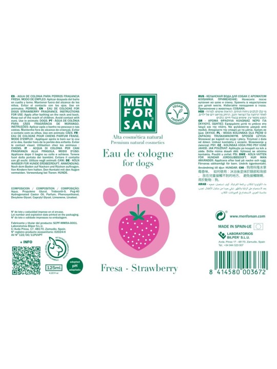Eau de Cologne per cani Men For San fragola 125ml unisex