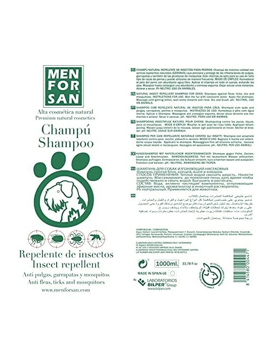 Shampoo repellente per insetti con citronella 1000ml unisex