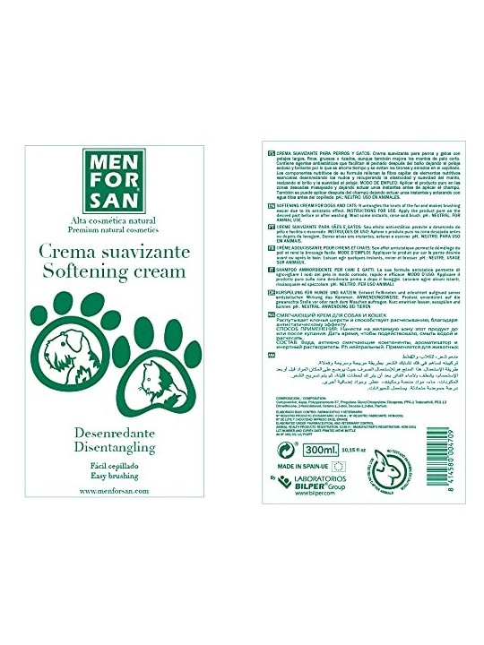 Crema ammorbidente per cani e gatti Men For San 300ml