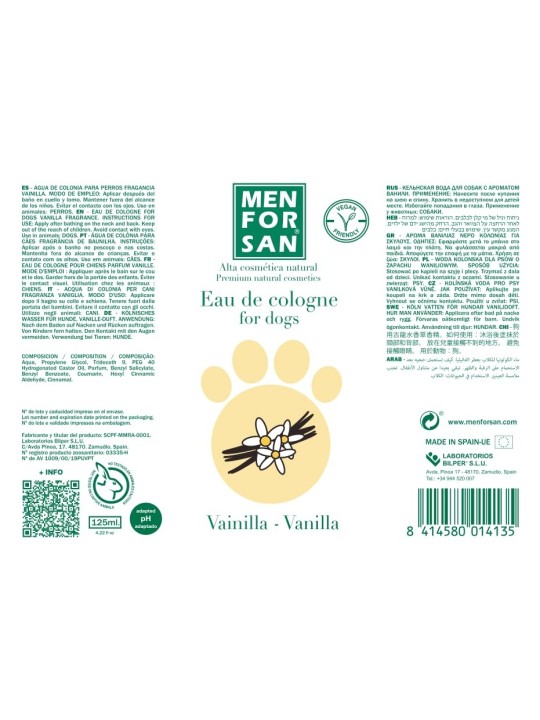 Profumo unisex alla vaniglia per cani Men For San 125ml