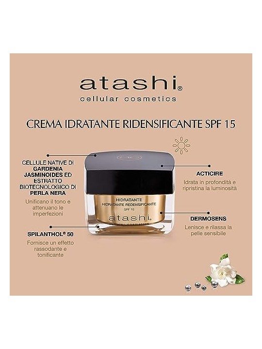 Crema idratante e ridensificante SPF15 per donna Atashi CELULLAR COSMETIC 50ml