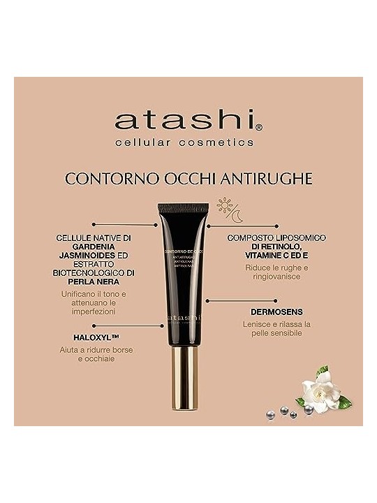 Contorno occhi Atashi CELULLAR COSMETIC gardenia 15ml: riduce rughe e occhiaie