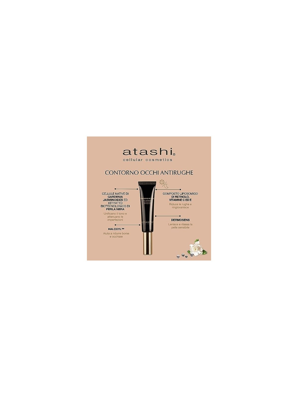 Contorno occhi Atashi CELULLAR COSMETIC gardenia 15ml: riduce rughe e occhiaie