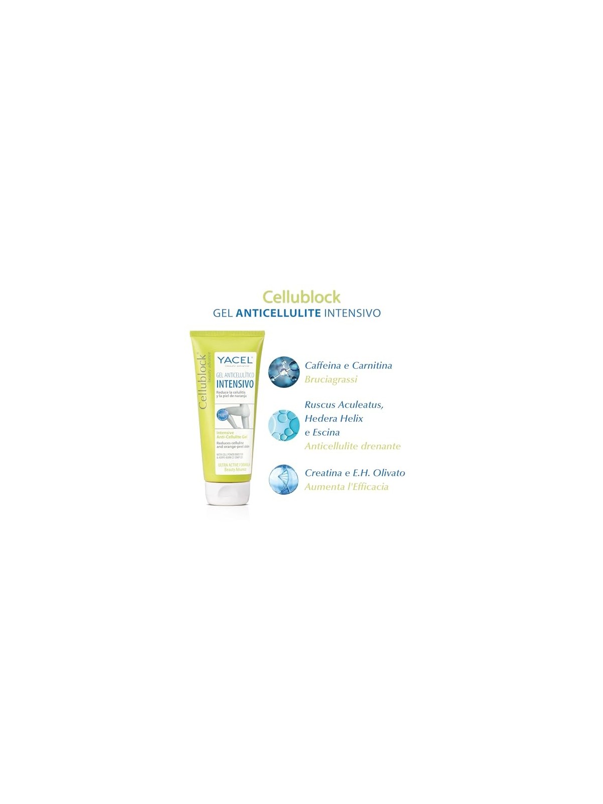 Yacel CELLUBLOCK gel anticellulite intensivo 200ml donna