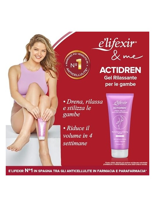 Gel rivitalizzante E'Lifexir per Gambe Stanche Actidren 200ml unisex