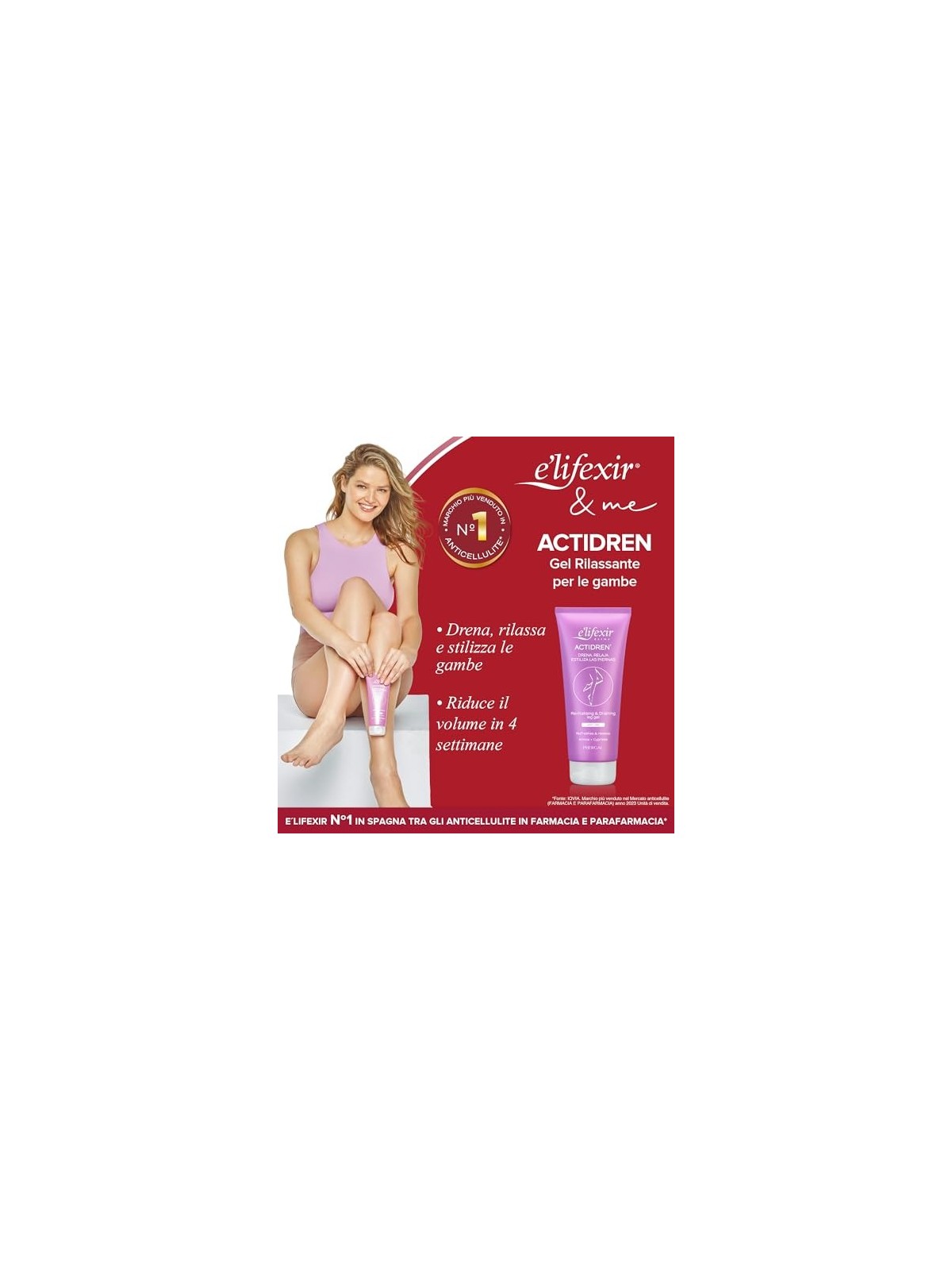 Gel rivitalizzante E'Lifexir per Gambe Stanche Actidren 200ml unisex