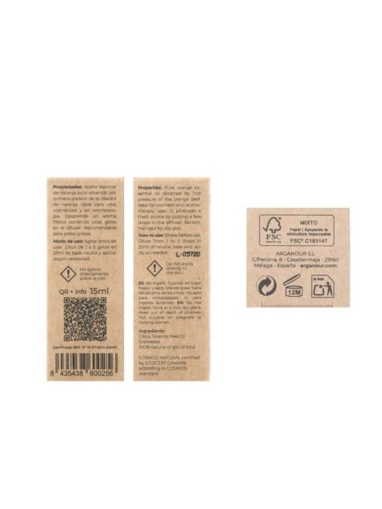 Arganour OLIO ESSENZIALE di arancia 15 ml Unisex