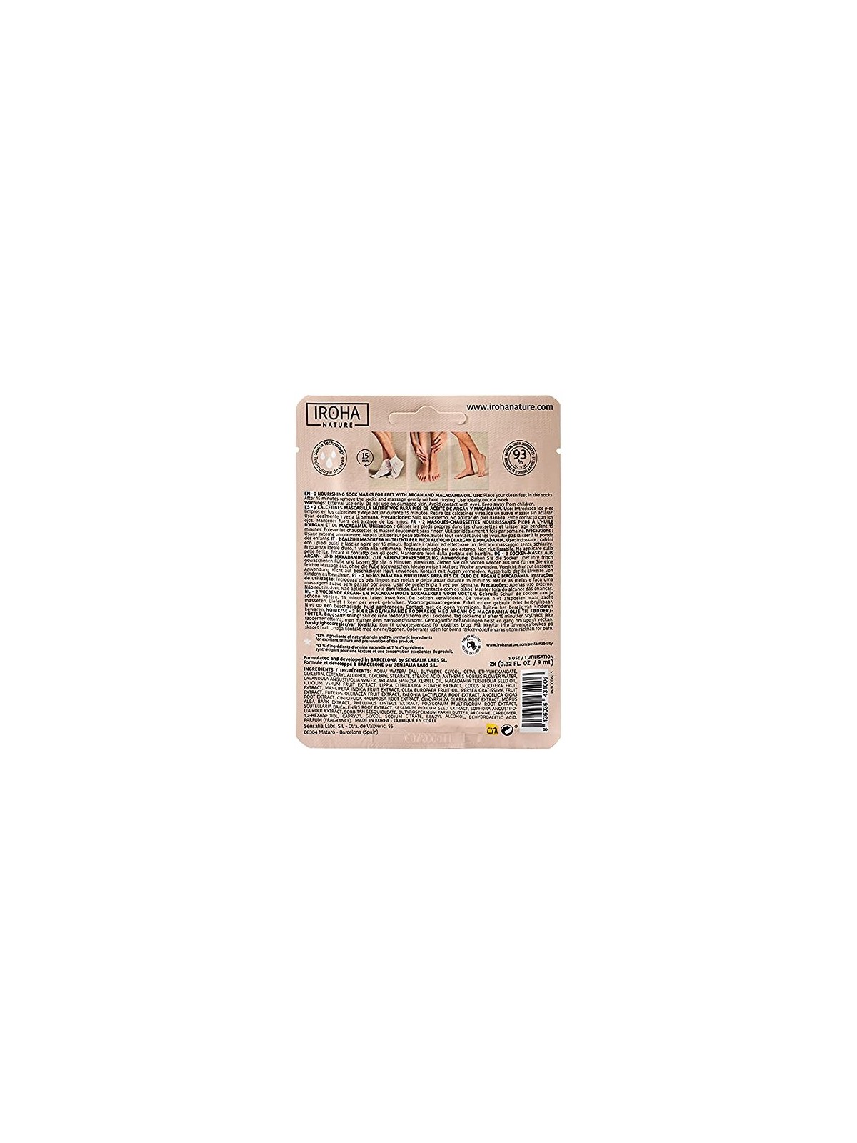 Calze nutrienti Iroha ARGAN e MACADAMIA 1 unitï¿½ï¿½ unisex
