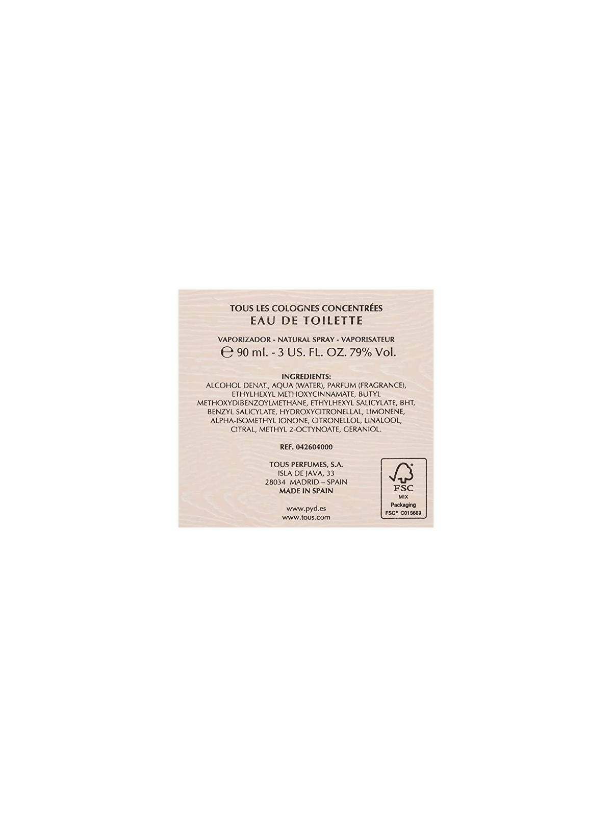 Tous tutte le colonie concentrate eau de toilette 90ml vaporizzatore donna