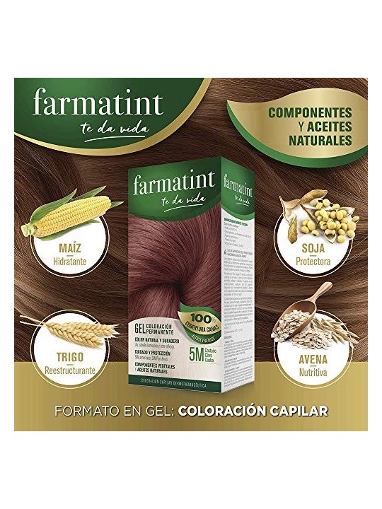 Farmatint GEL colore permanente 5mcastao chiaro mogano 5 unit unisex