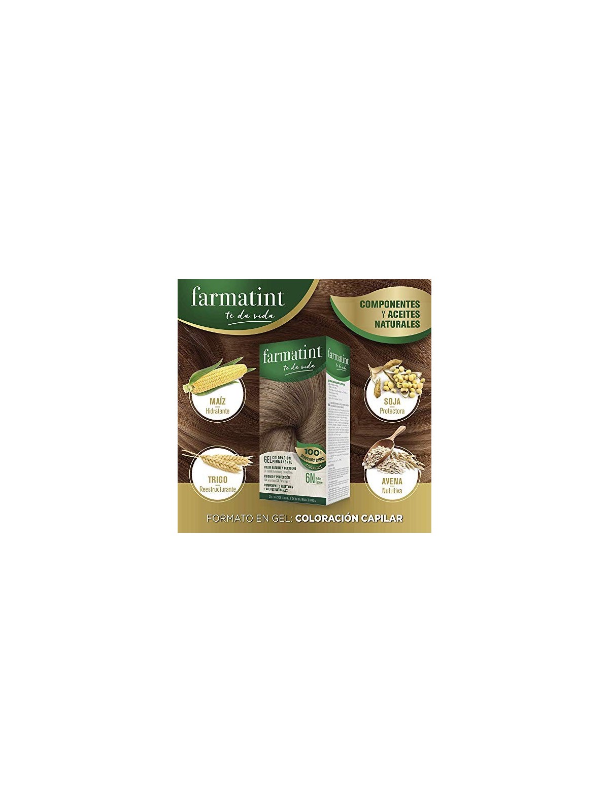 Farmatint GEL colorazione permanente 6nrubio scuro 5 unit unisex