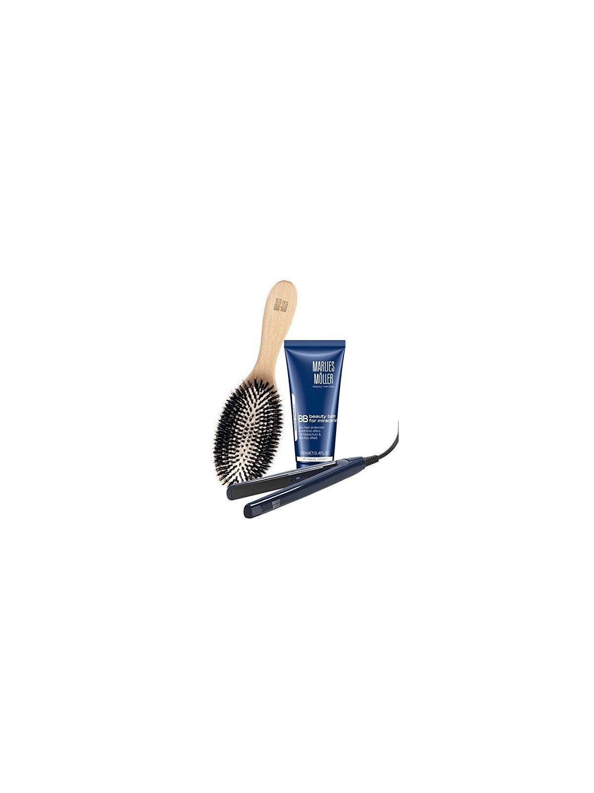 Set Marlies Mller Specialists Olio per Capelli alla Cheratina Conditioner Sleek Shine 100ml Spazzola per Capelli Paddle M