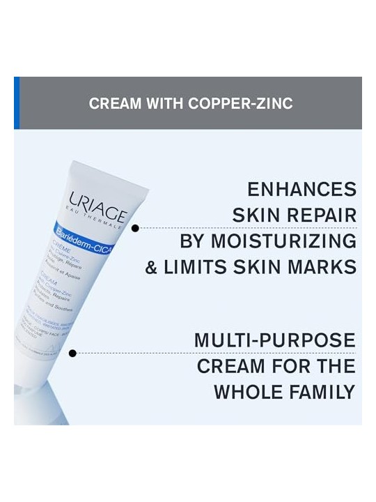 Uriage Bariederm Repairing Cica-Cream Unisex 100ml With Copper-Zinc