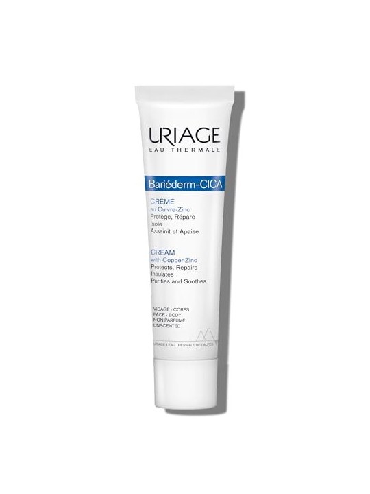 Uriage Crema riparatrice contenente rame e zinco Bariderm Cica Repairing CicaCream With CuZn unisex 40ml