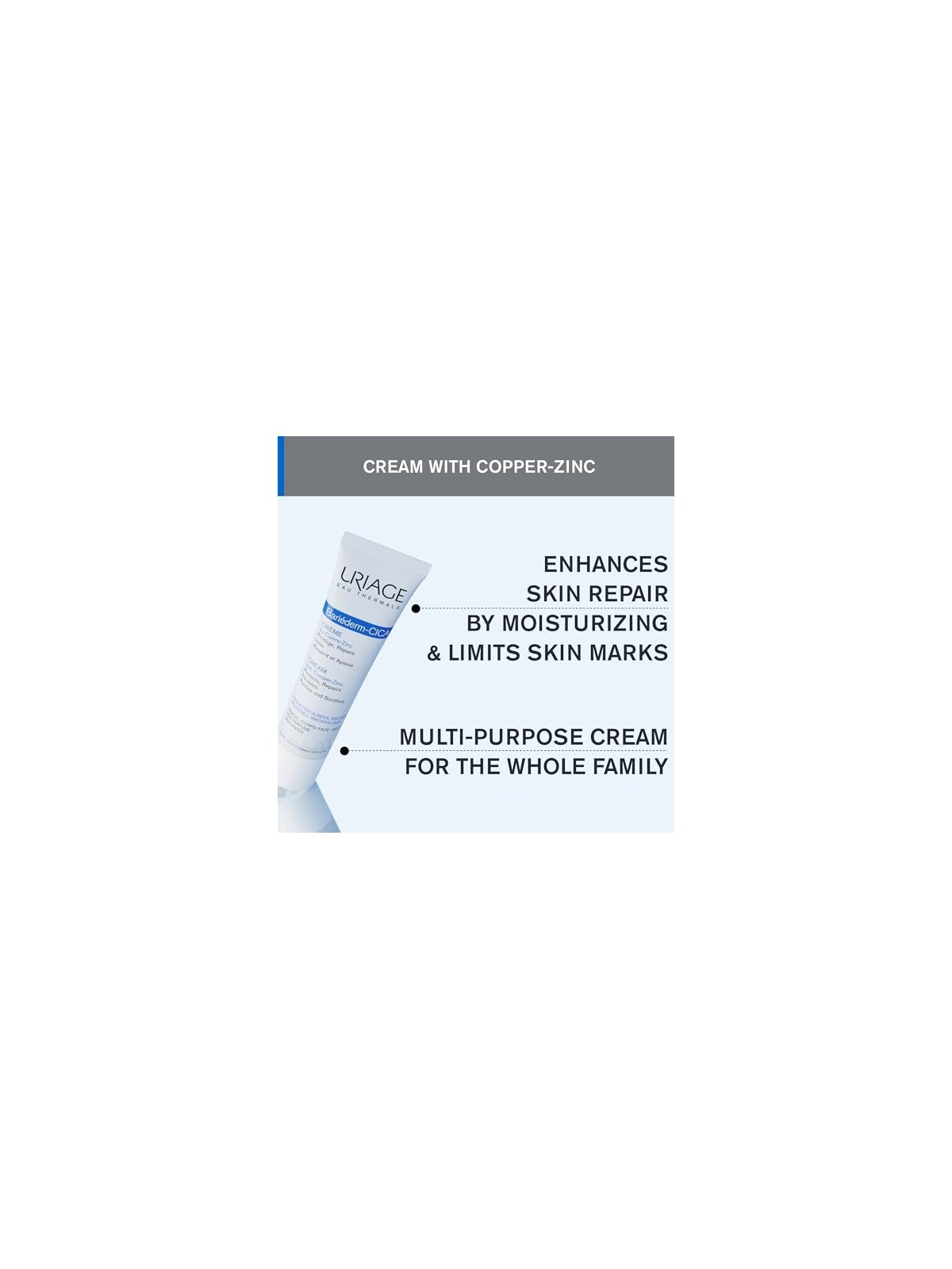 Uriage Crema riparatrice contenente rame e zinco Bariderm Cica Repairing CicaCream With CuZn unisex 40ml