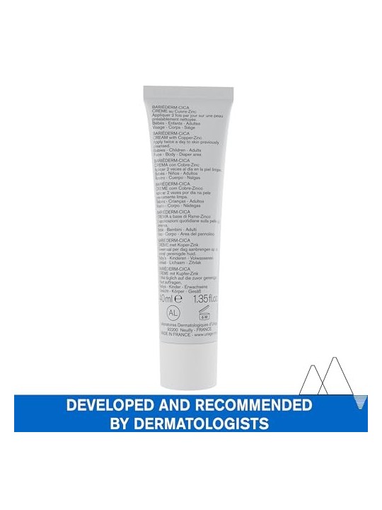 Uriage Crema riparatrice contenente rame e zinco Bariderm Cica Repairing CicaCream With CuZn unisex 40ml