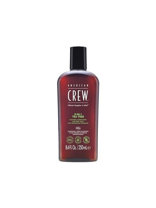Shampoo American Crew con tea tree 3in1 uomo 250ml