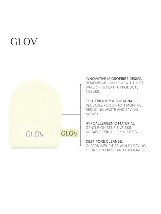 GLOV OnTheGo Mekeup Remover Classic Guanto struccante avorio