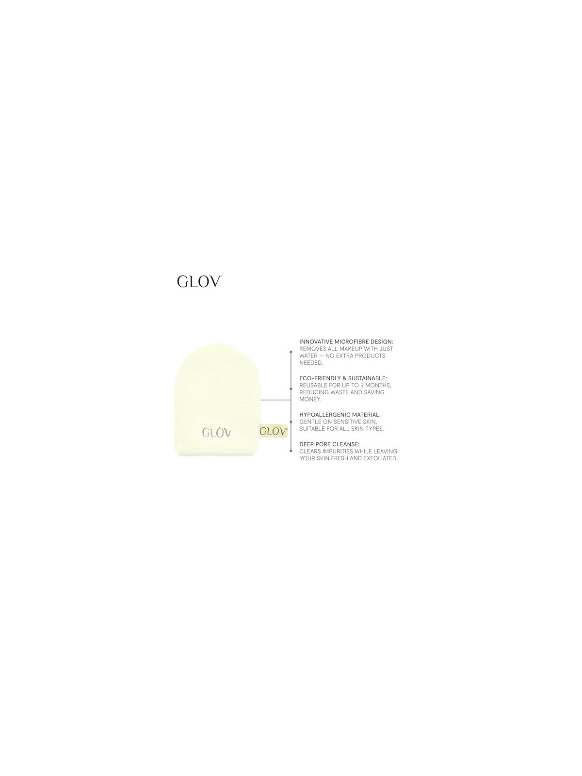 GLOV OnTheGo Mekeup Remover Classic Guanto struccante avorio