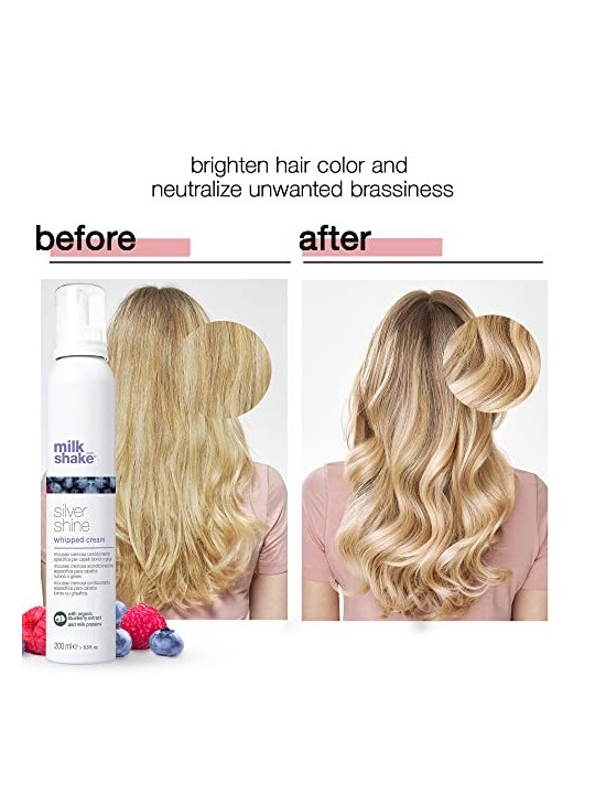 MilkShake Silver Shine Whipped Cream Balsamo per capelli biondo platino e grigi 200ml