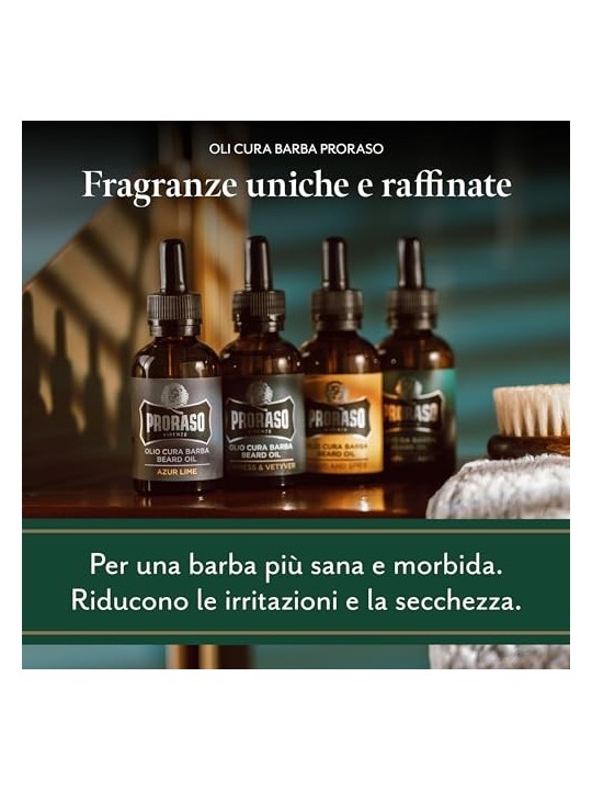 Olio da barba Proraso Azur Lime Agrumi Mediterranei Uomo 30ml
