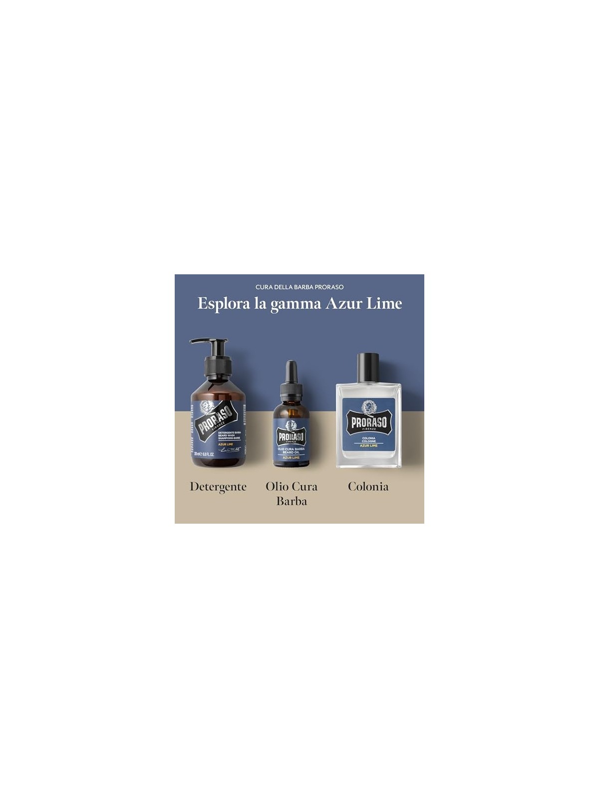 Olio da barba Proraso Azur Lime Agrumi Mediterranei Uomo 30ml