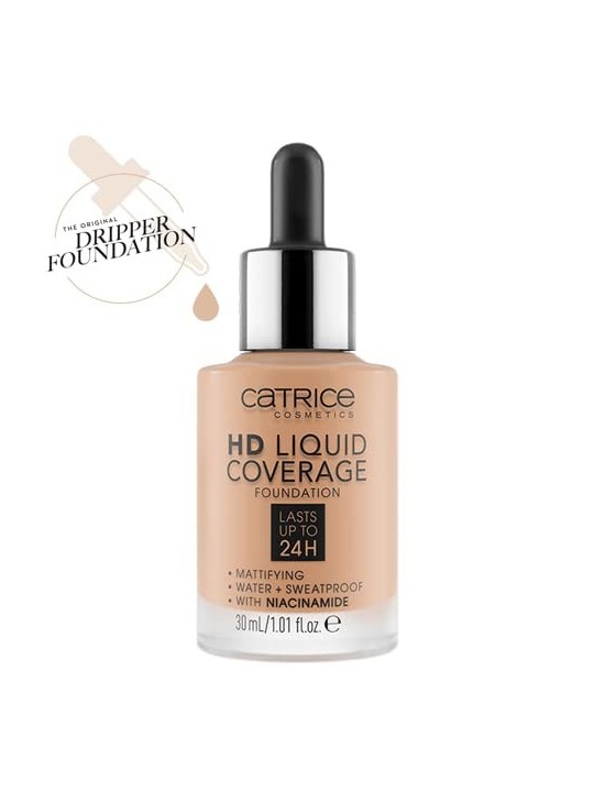 Catrice Liquid MakeUp Fondotinta Copertura HD Liquida 30 ml 040 Warm Beige donna