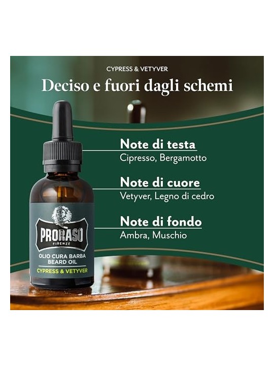 Olio da barba Proraso Cipresso Vetyver Uomo 30ml