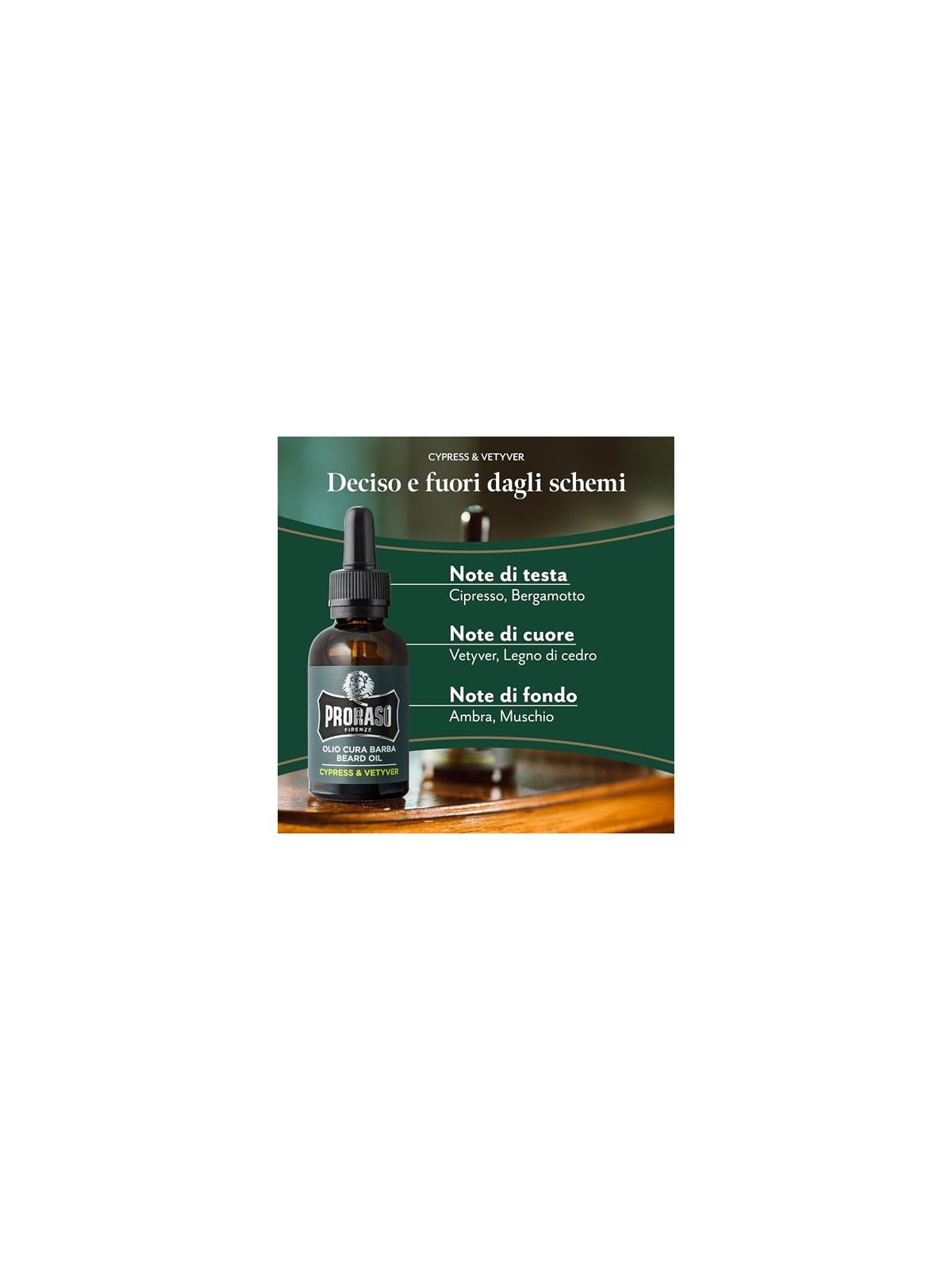 Olio da barba Proraso Cipresso Vetyver Uomo 30ml