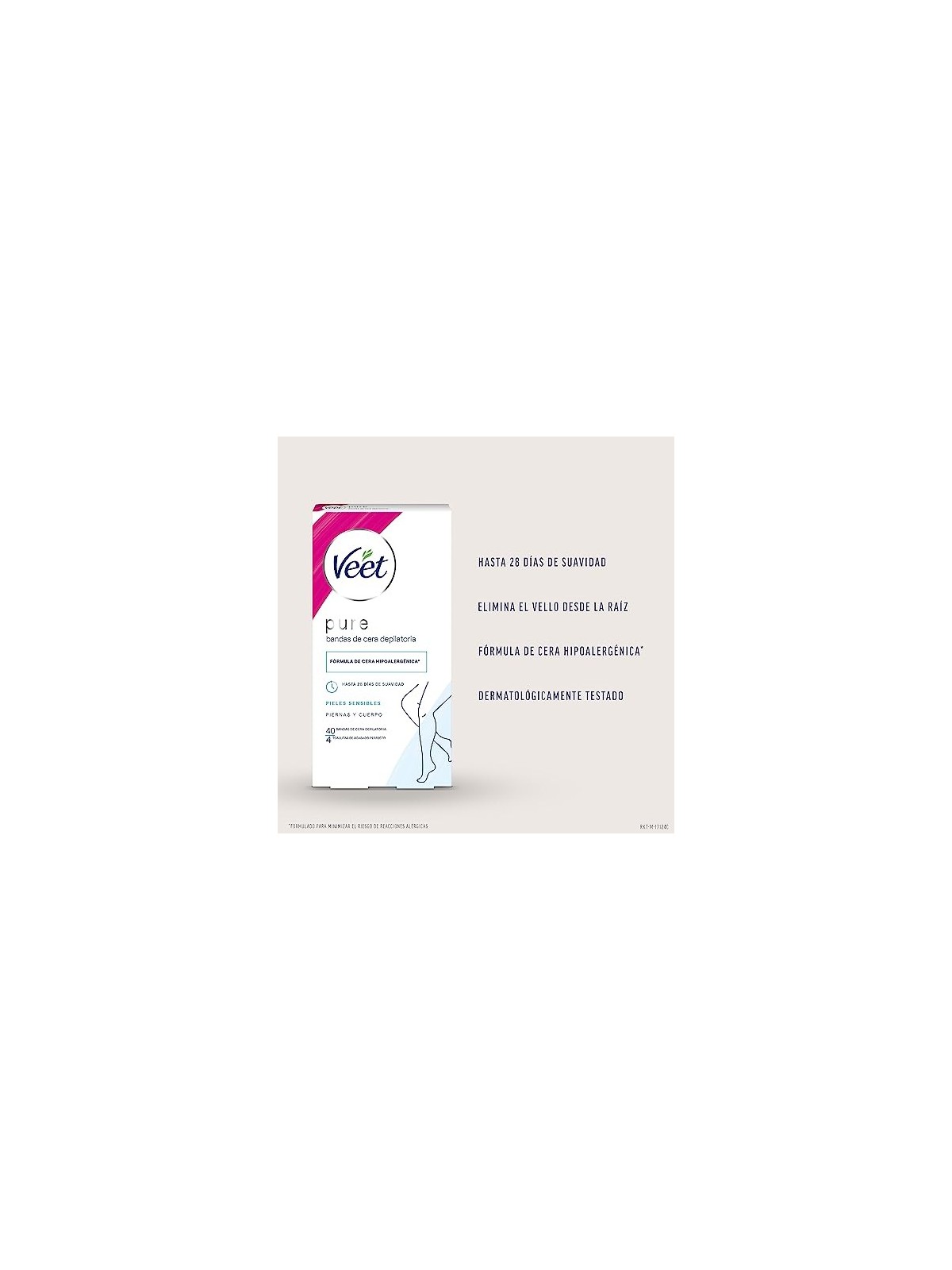 Veet PURE WAX BANDS pelle sensibile corpo 40 unit donna