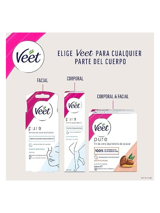 Veet PURE WAX BANDS pelle sensibile corpo 40 unit donna