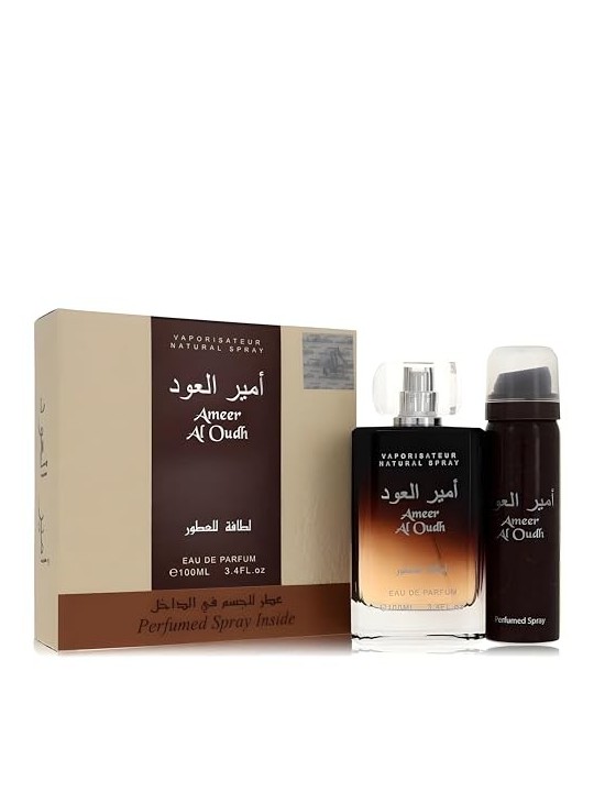 Lattafa Perfumes Ameer Al Oudh Set regalo eau de parfum 100 ml e deodorante 50 ml unisex 100ml Lattafa Perfumes www.essenzetotal