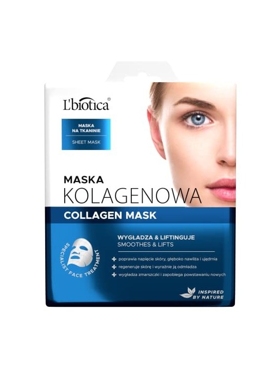 Maschera levigante e liftante al collagene su tessuto