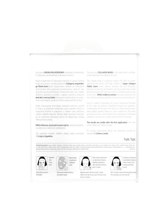 Maschera levigante e liftante al collagene su tessuto